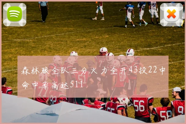 森林狼全队三分火力全开43投22中命中率高达511